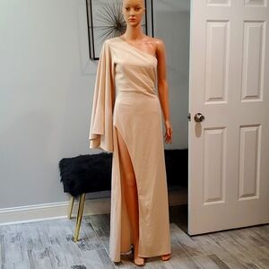 Peace + Love  Gorgeous Gown One Sleeve With High Slit